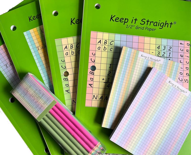 Keep it Straight Grid Paper, 3 hole punch, Colored grid notebook, paper pad, ADHD, school supplies, Large squared notebook, Bullet journal, office supplies, tools for kids, 8.5 x 11 - Image 3