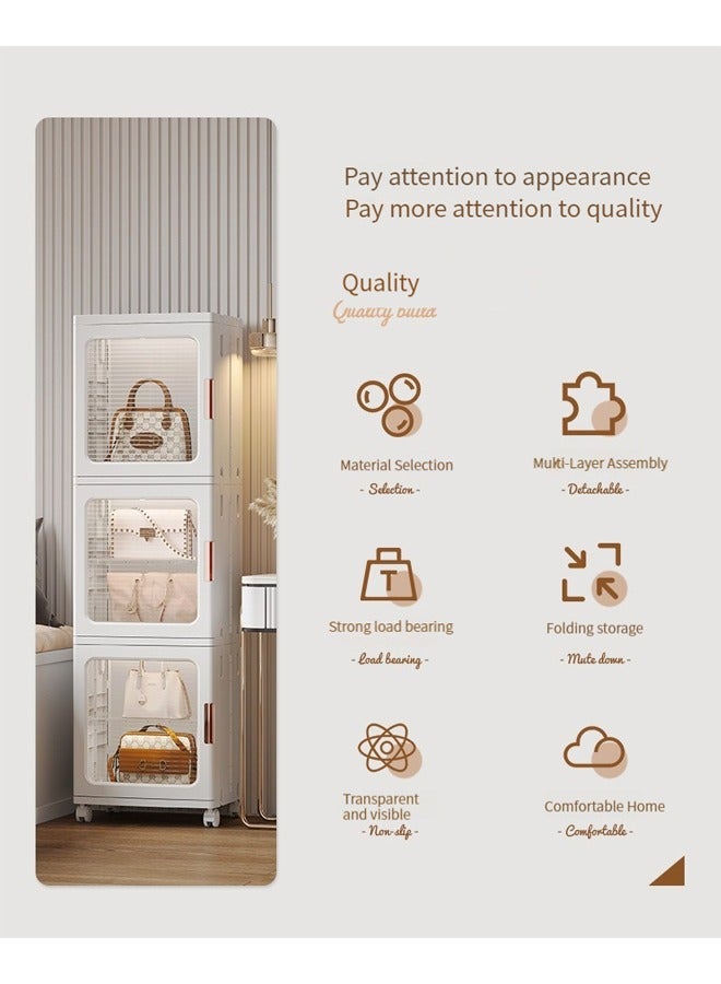 إن كي أكس 3 طبقات غرفة المعيشة المنزلية خزانة قابلة للطي - Image 2