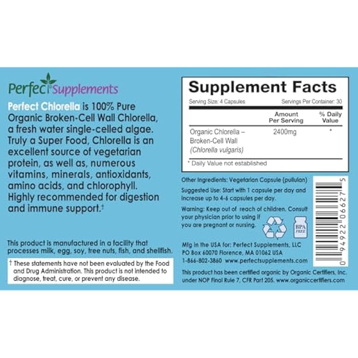 Perfect Supplements Perfect Chlorella - Capsules - Image 2