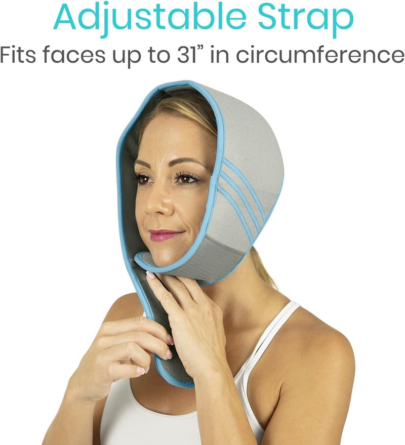 Vive Face Ice Pack Wrap for TMJ Pain Relief and Headaches  Face Ice Pack for Jaw Surgery Recovery Oral Surgery  Wisdom Teeth extractions  Heating Pad for Head  Chin  Hot  Cold Therapy - Image 4