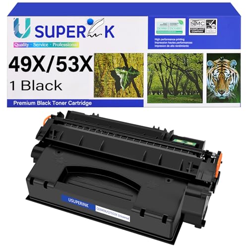 SuperInk USUPERINK Compatible Q5949X Q7553X Toner Cartridge Replacement for HP 49X Q5949X 53X Q7553X for HP LaserJet P2015dn P2015 P2015d 1320 1320n 3390 3392 M2727nf P2014 P2010 Printer (Black, 1-Pack) - Image 1