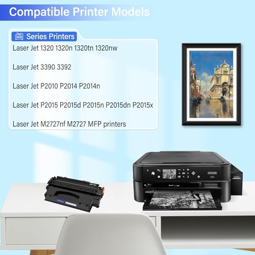 SuperInk USUPERINK Compatible Q5949X Q7553X Toner Cartridge Replacement for HP 49X Q5949X 53X Q7553X for HP LaserJet P2015dn P2015 P2015d 1320 1320n 3390 3392 M2727nf P2014 P2010 Printer (Black, 1-Pack) - Image 2