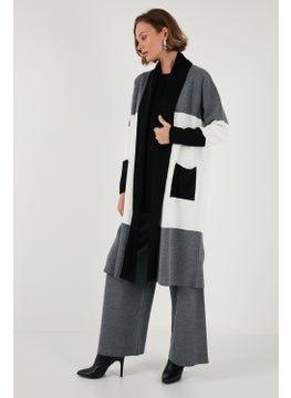 Lela Modest Color Block Long Knitted Cardigan Women's Cardigan 4616172  - Image 3