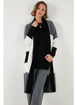 Lela Modest Color Block Long Knitted Cardigan Women's Cardigan 4616172  - Image 4