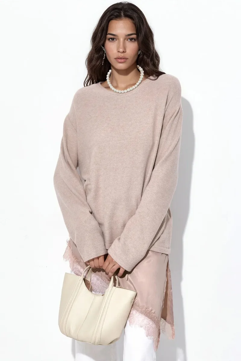 BUSEM Women’s Crew Neck Knit Sweater