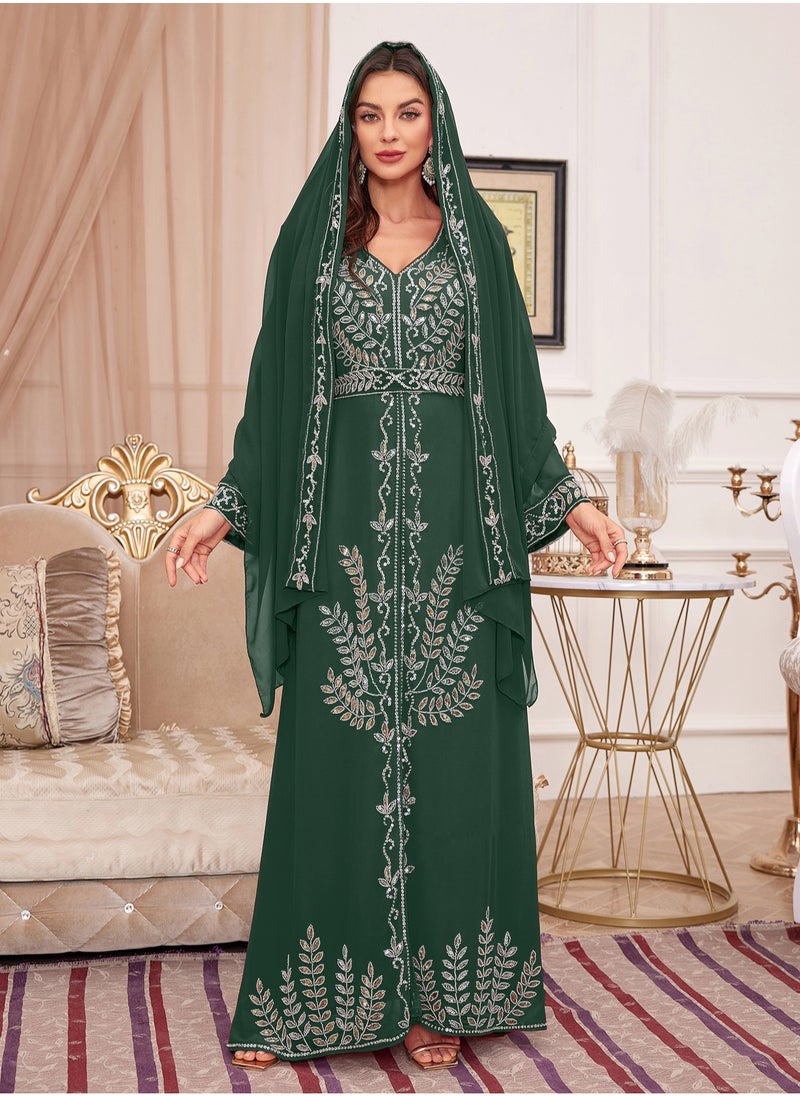 Womens Elegant Long Sleeve Floral Embroidery Kaftan Arabic Tunic Maxi Dress With Cape - pzsku/Z7779178DF00647829605Z/45/_/1741054747/d0494615-4df5-41ff-b380-5dec0190a21d