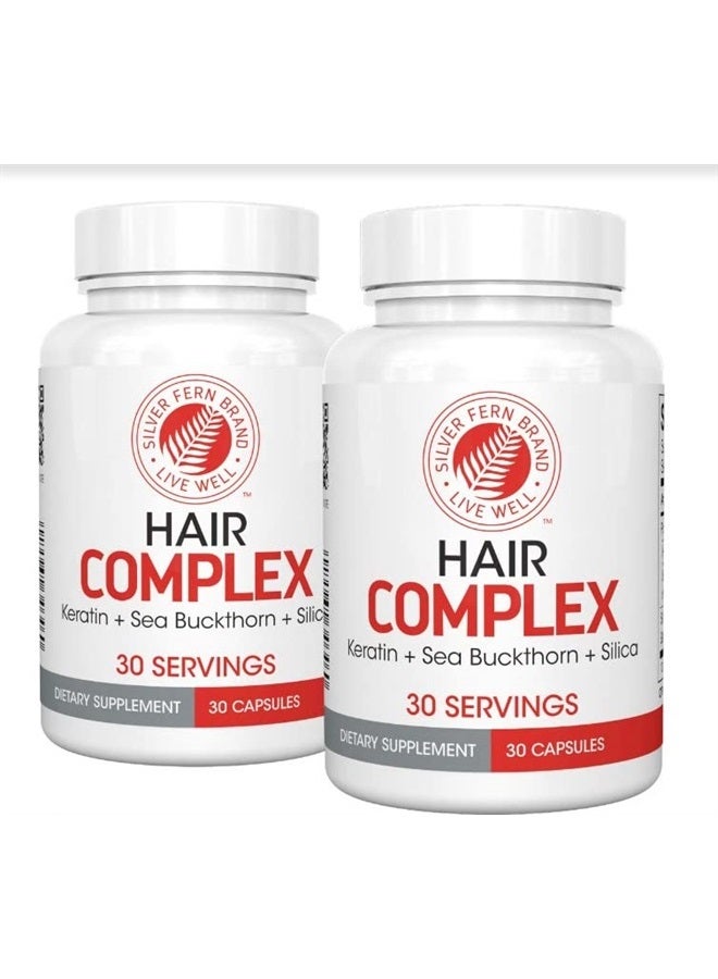 Silver Fern Hair Complex Hair Supplement for Promoting Healthy Hair - Each Bottle Contains 30 Days of Powder Supply - 2 Bottles - Image 1