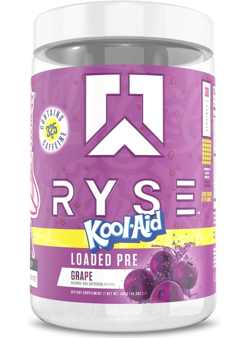 Ryse Loaded Preworkout Powder 390 g, Kool-Aid Grape, 30 Servings - Image 1