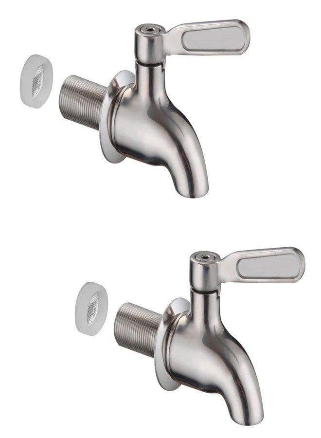 sumerain Beverage Dispenser Replacement Spigot, SUS304 Stainless Steel Spigot for Water Dispenser, Lead-Free Drinking Bucket Spigot, Water Cooler Spigot Replacement (2PCS Pack) - Image 1