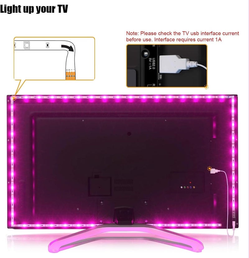 maylit Tv Led Backlight, 16.4ft Led Strip Lights for 75-85in Tv, Tv Lights kit with Remote, RGB Bias Lighting for Room Decor - Image 3