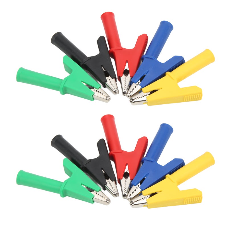 Battery Clips 10A-Rated 10mm Opening: Premium PVC Insulation Brass Nickel-Plated Teeth - Durable Long-Life Electrical Connectors for Automotive Jump-Starting Industrial Equipment Electrical Projects - Image 1