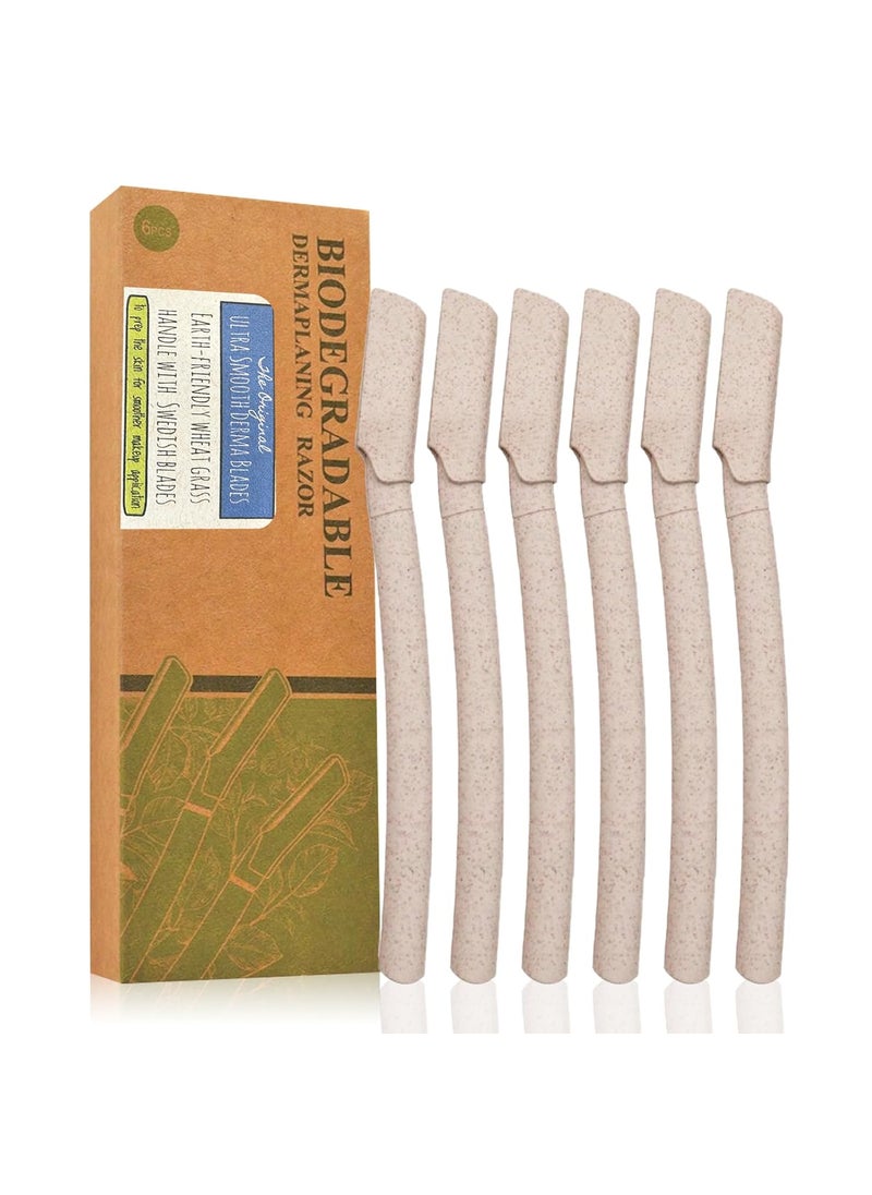 Boho Aromatic THIS HIPPIE GIRL Dermaplaning Tool  Face Razors for Women Eyebrow Razor  Face Shaver for Women Facial Hair Removal for Women PlasticFree Biodegradable Dermaplane Razor for Women Face 6 pc 