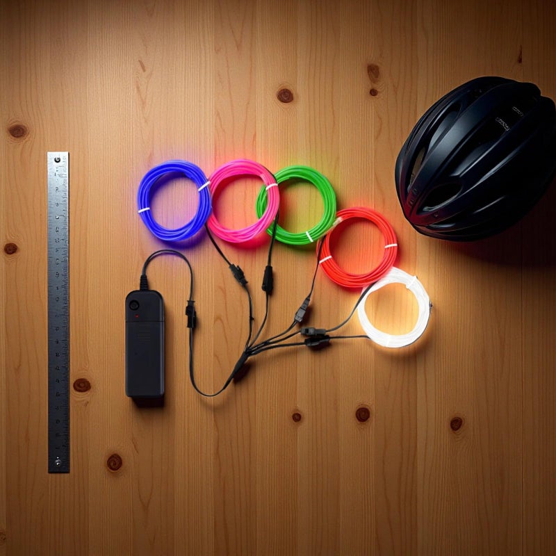 Multicolor Neon EL Wire Light Set 3 28 Ft 1 M With 3V Battery Pack For Party Decor - Image 4