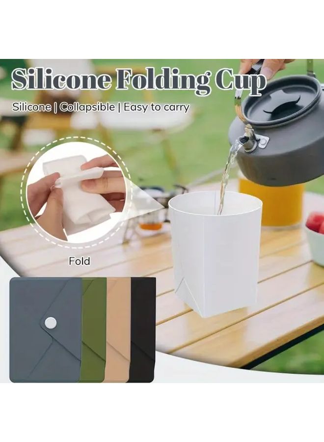 Collapsible Silicone Travel Cup With Storage Case Black For Hot And Cold Drinks - Image 1