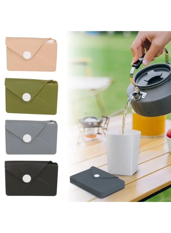 Collapsible Silicone Travel Cup With Storage Case Black For Hot And Cold Drinks - Image 2