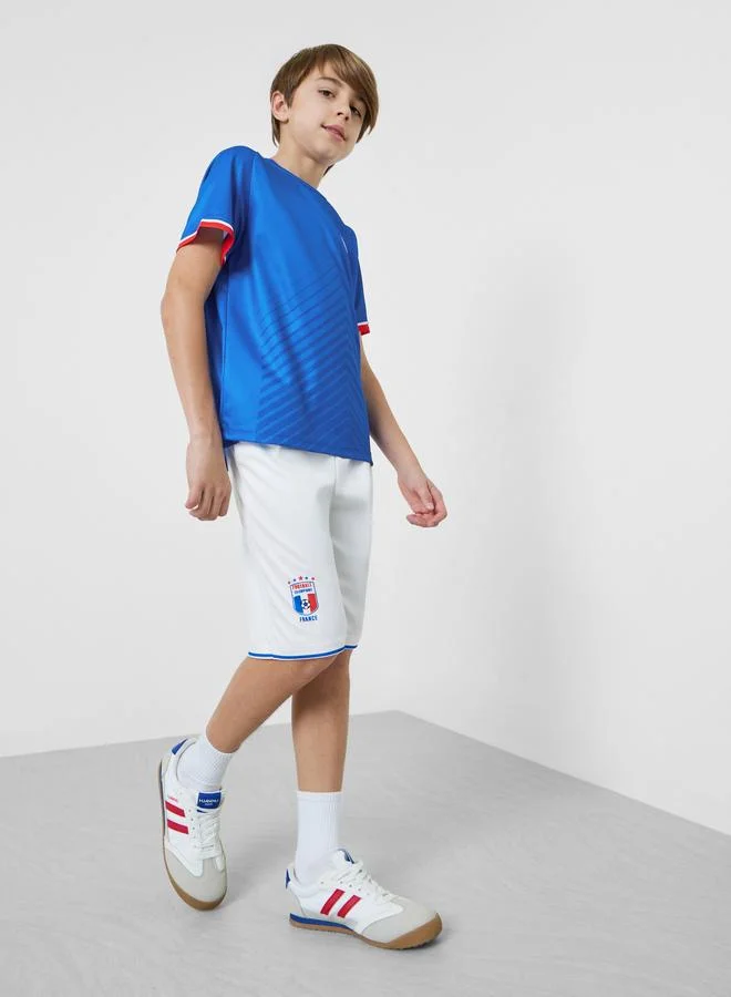Styli Teen Boys France Print Jersey T-Shirt and Shorts FIFA Football Set