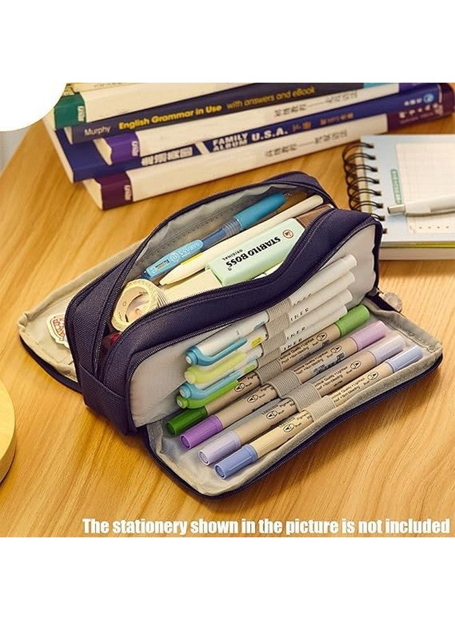 Droposale DROPOSALE Pencil Case Teenager Girls Pencil Case 3 Compartments Boys Large Capacity Pencil Case for School & Office Pack of 1 (Special-Blue) - Image 2