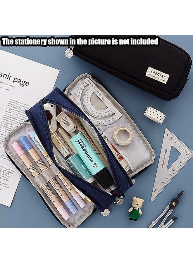 Droposale DROPOSALE Pencil Case Teenager Girls Pencil Case 3 Compartments Boys Large Capacity Pencil Case for School & Office Pack of 1 (Special-Blue) - Image 5