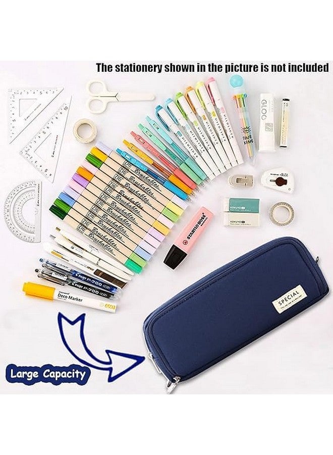Droposale DROPOSALE Pencil Case Teenager Girls Pencil Case 3 Compartments Boys Large Capacity Pencil Case for School & Office Pack of 1 (Special-Blue) - Image 4