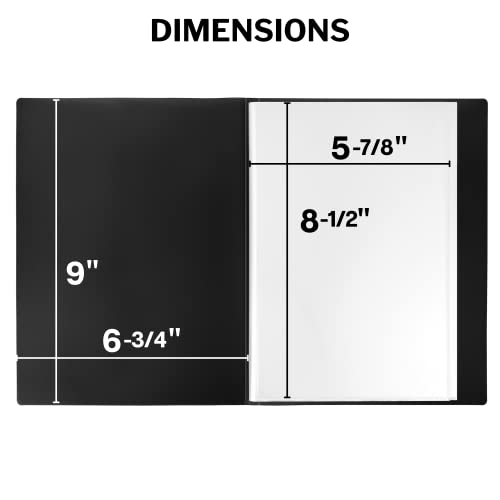 Dunwell Small Presentation Book 5.5x8.5 (2-Pack, Black), 24 Pockets Display 48 Half Size Pages, Plastic Binders with Sleeves, 5.5 x 8.5 Mini Booklets, Acid-Free Poly - Image 3