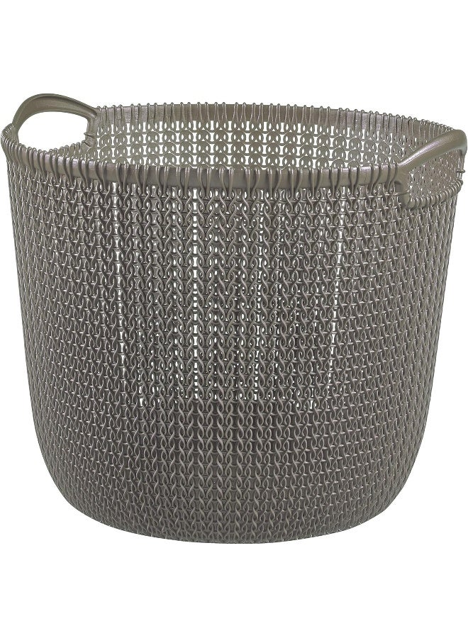 Curver Knit Large Round Basket With 2 Hand 30L Dark Gray Color - Image 3
