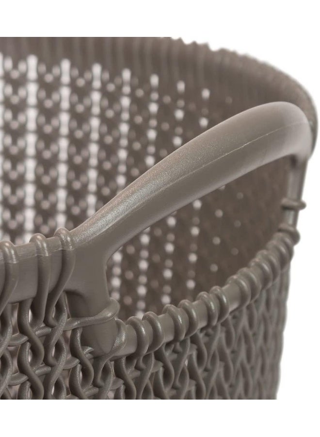 Curver Knit Large Round Basket With 2 Hand 30L Dark Gray Color - Image 2