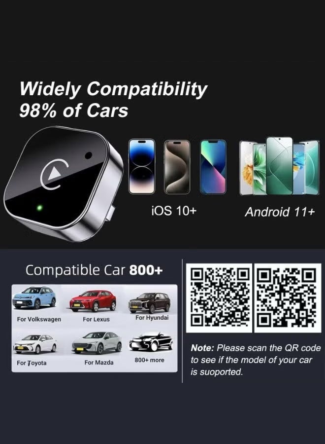 ديقيساند محول لاسلكي لـ CarPlay وAndroid Auto، يُحسّن تجربة استخدام CarPlay السلكي إلى لاسلكي، بتصميم صغير USB للسيارات المزودة بنظام Apple CarPlay سلكي مدمج. سهل الاستخدام، توصيل وتشغيل فوري، اتصال سريع ومستقر. يدعم CarPlay لأجهزة iPhone. - Image 4