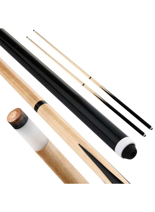 JX Pool Cues New 58 Inch Billiard Cue Sticks 13mm Glue-on Tips Hardwood Wooden Cues Set of 2 - Image 1