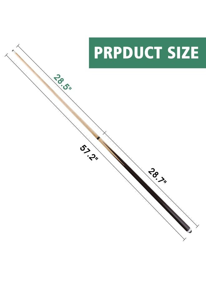 JX Pool Cues New 58 Inch Billiard Cue Sticks 13mm Glue-on Tips Hardwood Wooden Cues Set of 2 - Image 5