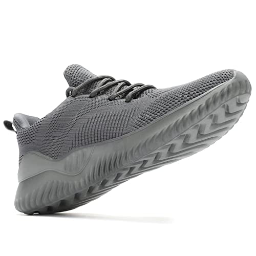 Kapsen Men's Non Slip Running Shoes Ultra Light Breathable Casual Walking Shoes Fashion Sneakers Mesh Workout Sports Shoes Grey - Image 4