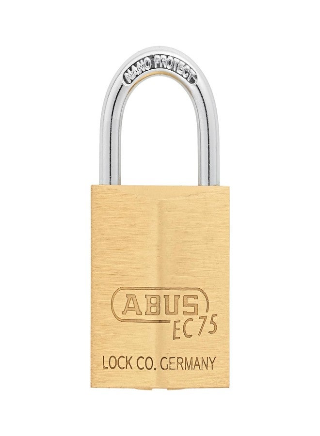 ABUS 75/30 Small Solid Brass Padlock with 2 Keys for Outdoor, School, Gym, 1 9/64in (30mm) Wide, Keyed Different - Image 1