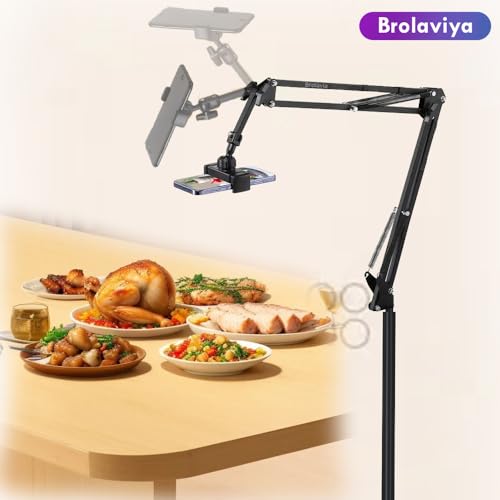 BROLAVIYA Long arm Tripod Floor Mobile Stand for 4'-7' inch, for Mobile Cell Phones, for Overhead Video, Watching Movies, Online Class Learning, Cooking, Podcast, reels - Image 3