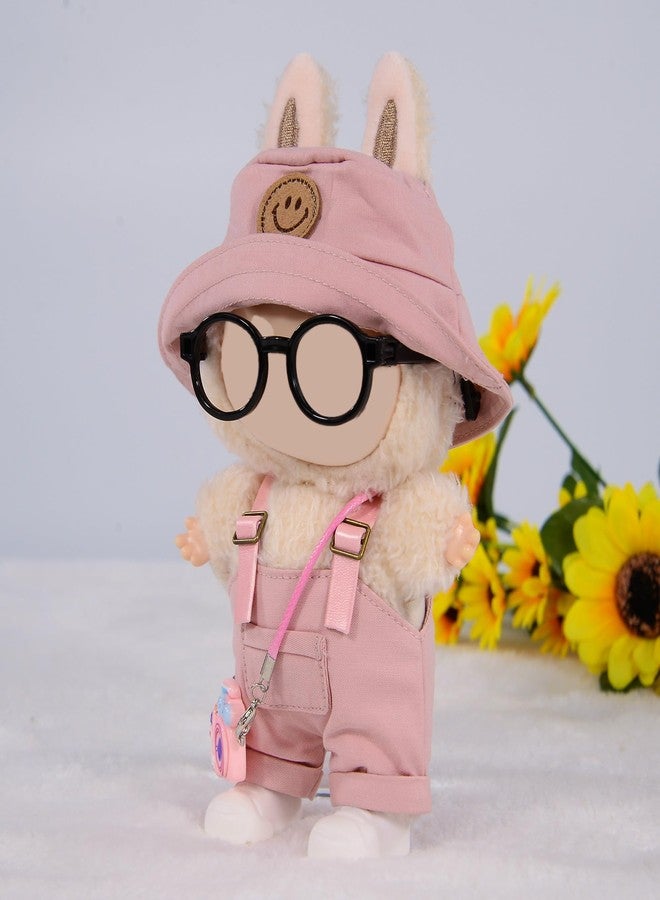 ibayda 17cm Doll Clothes & Accessories Set Include: Hat, Overall, Shoes, Glasses and Bag- Cute Clothes for Dress up Unique Style (Doll Not Included), Pink - Image 5