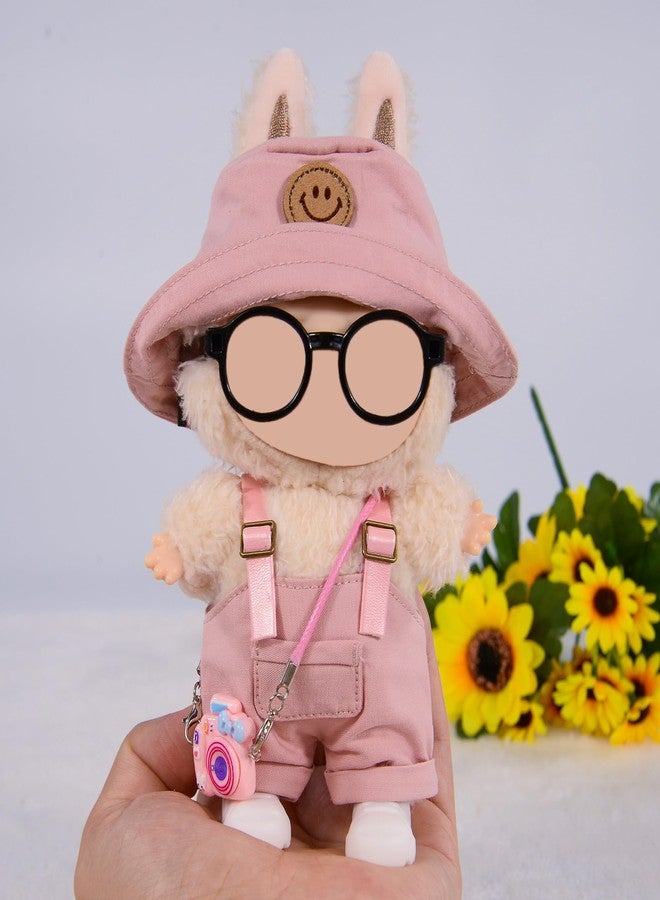 ibayda 17cm Doll Clothes & Accessories Set Include: Hat, Overall, Shoes, Glasses and Bag- Cute Clothes for Dress up Unique Style (Doll Not Included), Pink - Image 4