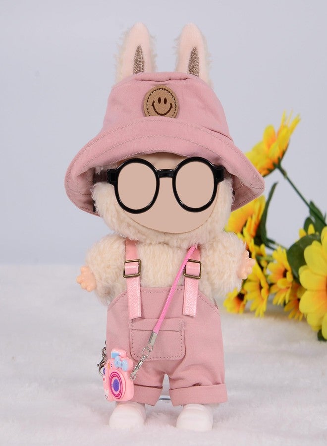 ibayda 17cm Doll Clothes & Accessories Set Include: Hat, Overall, Shoes, Glasses and Bag- Cute Clothes for Dress up Unique Style (Doll Not Included), Pink - Image 3