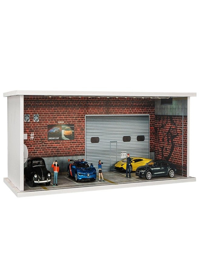kivcmds 1:64 Car Model Display Case with Lights for Hot Wheels,Matchbox Cars,Diecast Alloy Small Truck Collectibles Storage Box (Garage NO.5) - Image 1