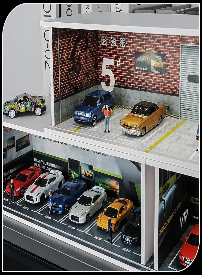 kivcmds 1:64 Car Model Display Case with Lights for Hot Wheels,Matchbox Cars,Diecast Alloy Small Truck Collectibles Storage Box (Garage NO.5) - Image 4