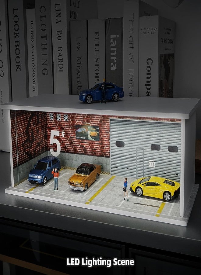 kivcmds 1:64 Car Model Display Case with Lights for Hot Wheels,Matchbox Cars,Diecast Alloy Small Truck Collectibles Storage Box (Garage NO.5) - Image 2