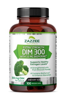 Zazzee Naturals Extra Strength Dim 300, 10 mg BioPerine and 300 mg Dim per Capsule, 100 Vegan Capsules  - Image 1