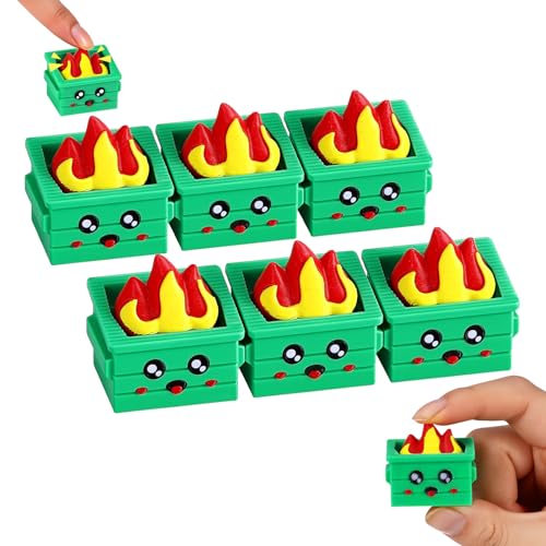 Shappy 6 Pcs Dumpster Clicker Fidget Dumpster Stress Relief Figurines Anxiety Relief Gift Asmr 3D Printing Keyboard Clicker Fidget Stress Toys for Adult Office Coworker Appreciation GiftsGreen - Image 1