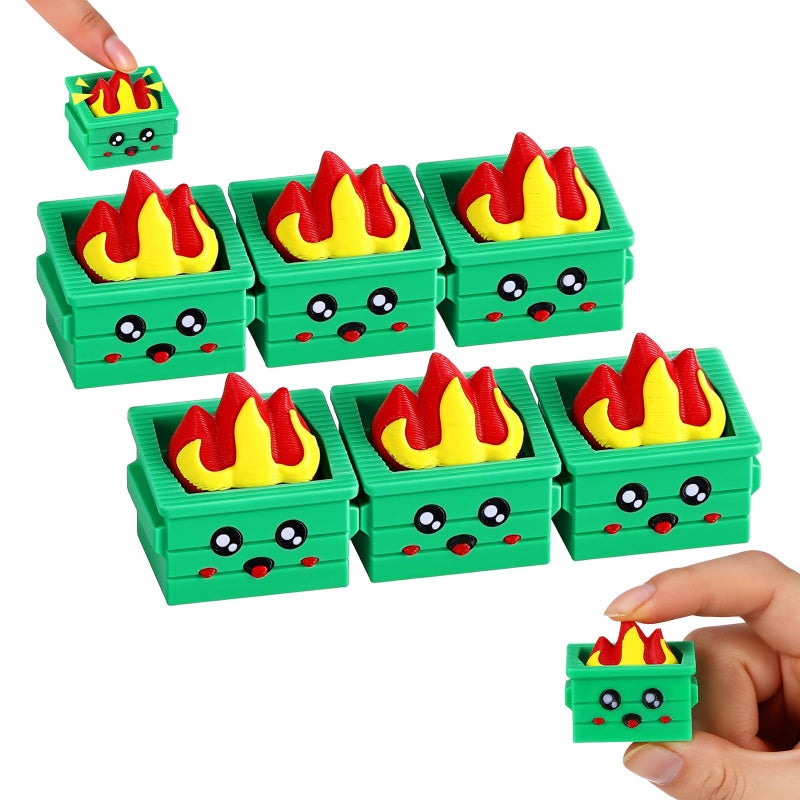 Shappy 6 Pcs Dumpster Clicker Fidget Dumpster Stress Relief Figurines Anxiety Relief Gift Asmr 3D Printing Keyboard Clicker Fidget Stress Toys for Adult Office Coworker Appreciation GiftsGreen - Image 3
