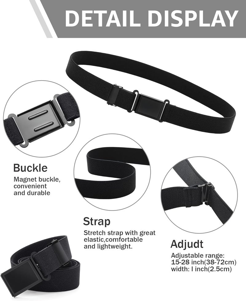 WELROG Kids Adjustable Magnetic Belt for Boys - Girls Elastic Stretch Buckle Belts Toddler - Image 4