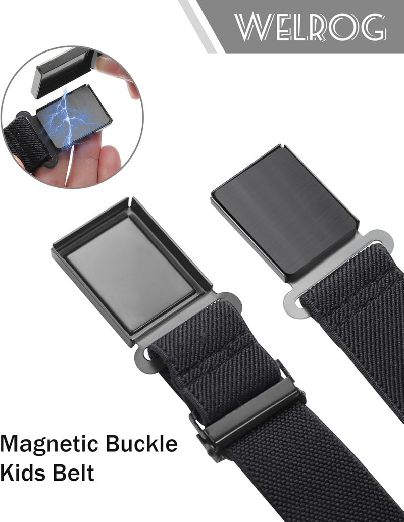 WELROG Kids Adjustable Magnetic Belt for Boys - Girls Elastic Stretch Buckle Belts Toddler - Image 5