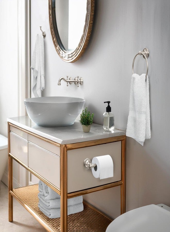 gatco Tavern 3-Piece Kit, Satin Nickel, Toilet Paper Holder, Towel Ring, Robe Hook - Image 5