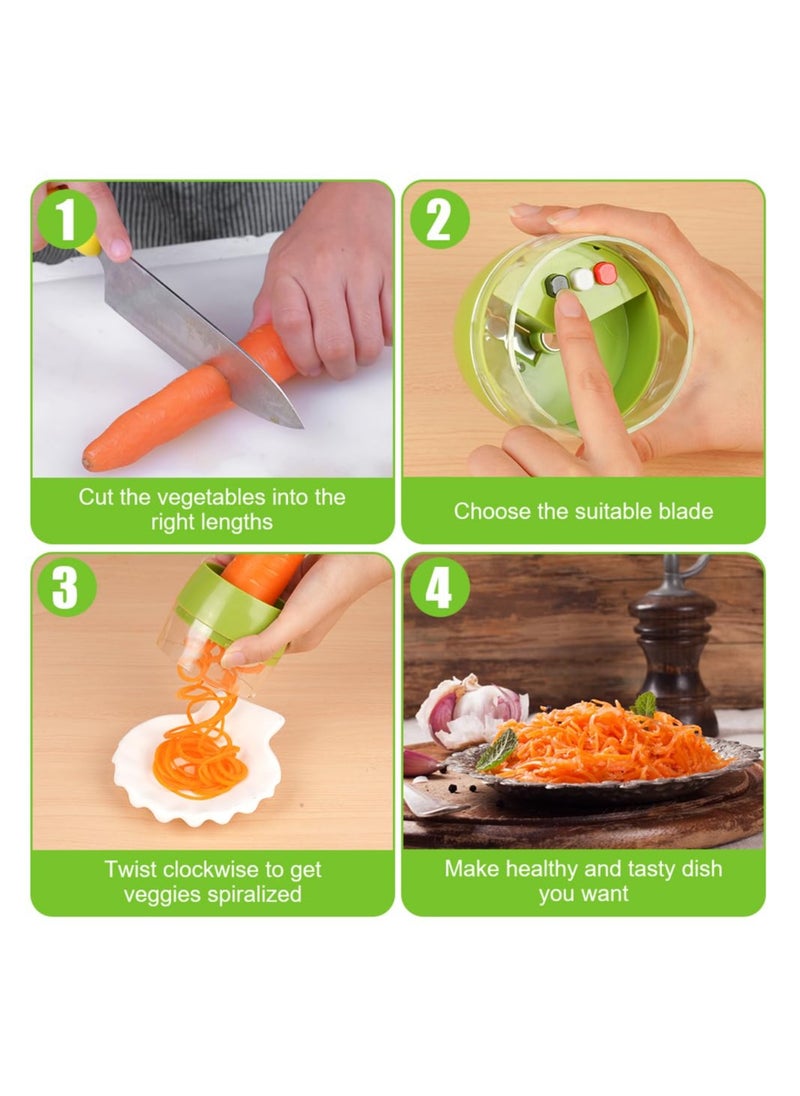 Generic - 4-in-1 Handheld Spiralizer Vegetable Slicer - Adjustable Spiral Cutter for Carrots, Cucumbers, Potatoes, Zucchini, and More - Create Healthy Pasta, Noodles, and Spiral Fries Effortlessly! - Image 1