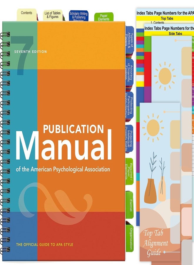 Bcabo Index Tabs for The American Psychological Association 7th Edition Publication Manual(Book Not Included), 72 Book Tabs Plus 8 Blanks, with Page Numbers Sheet & Placement Guide Card - Image 1