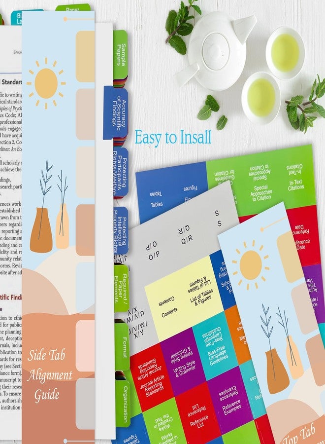 Bcabo Index Tabs for The American Psychological Association 7th Edition Publication Manual(Book Not Included), 72 Book Tabs Plus 8 Blanks, with Page Numbers Sheet & Placement Guide Card - Image 4