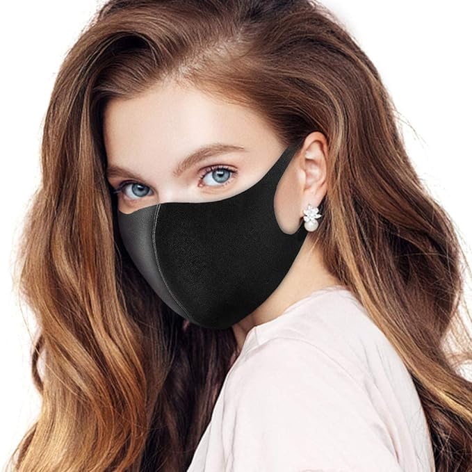 PITRESHWAR � Black Face Mask Covers with Elastic Ear Loop Cover - Image 2