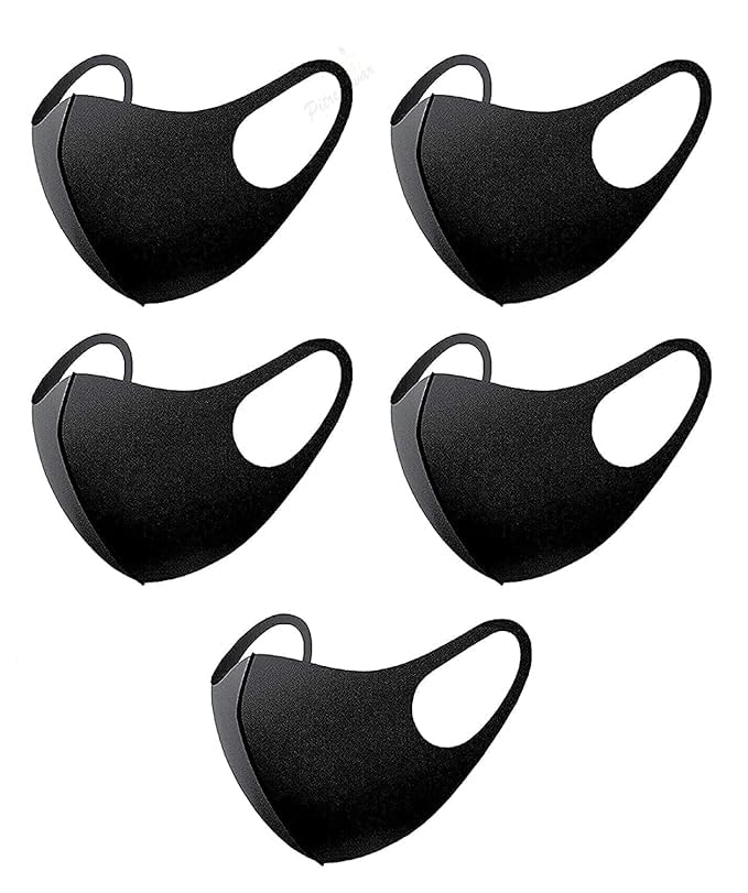 PITRESHWAR � Black Face Mask Covers with Elastic Ear Loop Cover - Image 1