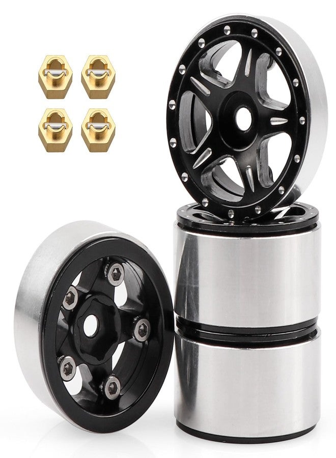 AIMROCK 1.0 Beadlock Wheels w/Brass 7mm Hex Wheel Hubs for Axial SCX24 FCX24 TRX4M 1/24 1/18 RC Crawler Upgrade Parts (Type 2) - Image 1